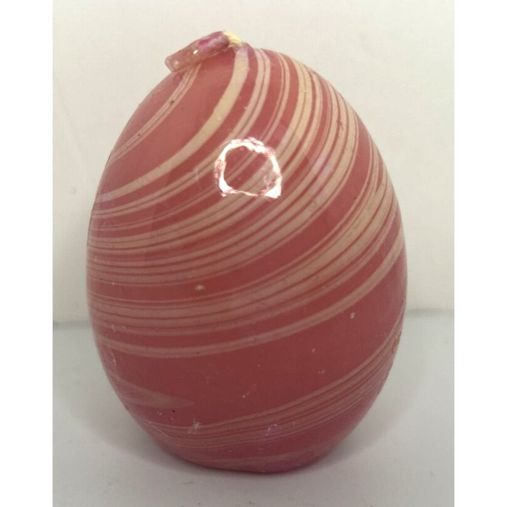 Vintage HSI Pink Swirl Easter Egg Candle 2.5" SKU H346